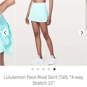 Lululemon RARE Pace Rival Skirt